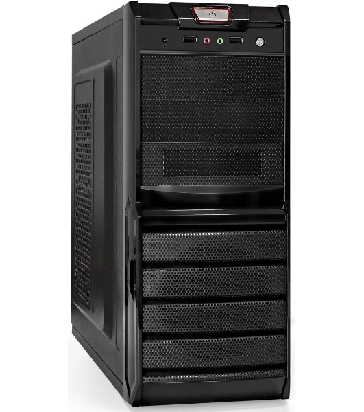 Компьютерный корпус Miditower ExeGate XP-329S-UNS350 (ATX, БП UNS350 с вент. 12см, 2*USB, аудио, черный)