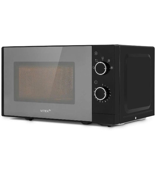 Микроволновая печь Vitek VT-MW2020 черный/хром, 20 л, 700 Вт, переключатели — поворотный механизм