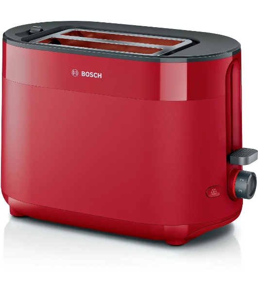 Тостер Bosch TAT2M124 красный, 950 Вт, 2 слота