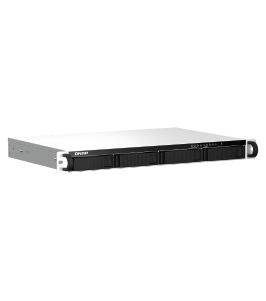 Сетевое хранилище SMB QNAP TS-464eU-8G NAS 4 HDD trays, rackmount 1U, 1 PSU. 4-core Intel Celeron N5105/N5095 2.0-2.9 GHz, 8 Gb RAM, 2x2.5GbE, 2xUSB 3.2 Gen 2 (10Gbps), 2xUSB 2.0, 1xHDMI, 2xM.2 PCIe Gen 3 x1 slots, W/o rail kit RAIL-B02