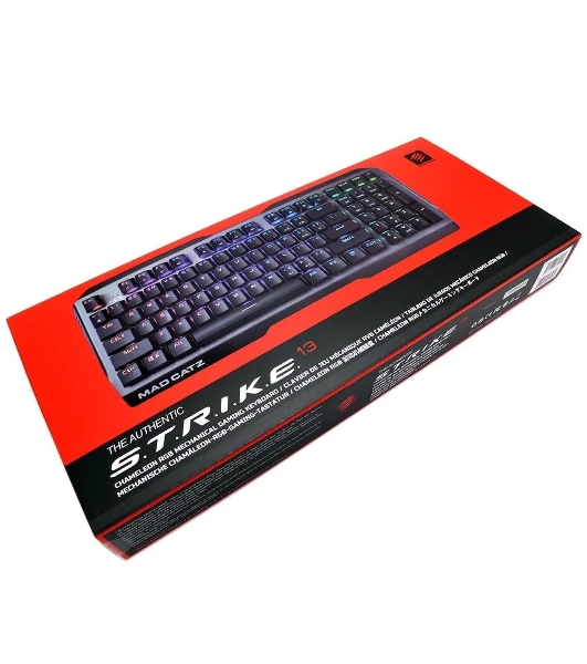 Клавиатура проводная игровая Mad Catz S.T.R.I.K.E. 13 US БЕЗ РУССКОЙ РАСКЛАДКИ черная (CHERRY MX RED Switch, 96 кл., RGB подсветка, USB)