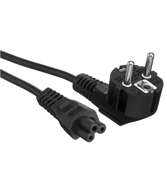 Кабель питания ноутбуков ExeGate Power PC5-0,5P (Евровилка Schuko->C5, VDE-250V-3*0.5мм2, медь, черный, 6A, 0.5м)