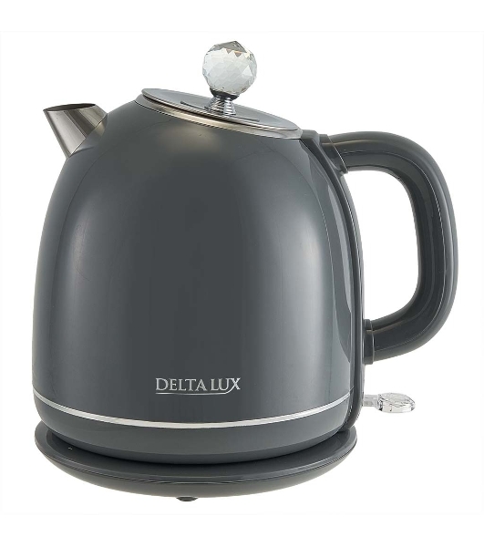 Чайник электрический Delta LUX DE-1018 (1,7 л. металл/пластик) серый