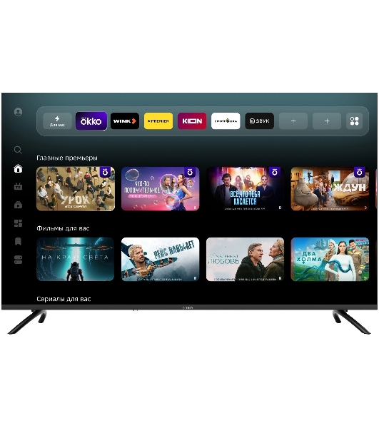 Телевизор Sber SDX-55UQ6000DGA, 55', темно-серый, QLED, 4K Ultra HD, 60Hz, Smart TV, 2Gb/32Gb