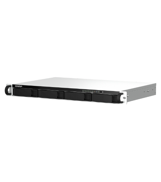 Сетевое хранилище SMB QNAP TS-464eU-8G NAS 4 HDD trays, rackmount 1U, 1 PSU. 4-core Intel Celeron N5105/N5095 2.0-2.9 GHz, 8 Gb RAM, 2x2.5GbE, 2xUSB 3.2 Gen 2 (10Gbps), 2xUSB 2.0, 1xHDMI, 2xM.2 PCIe Gen 3 x1 slots, W/o rail kit RAIL-B02