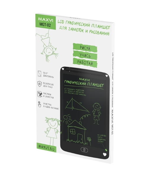 LCD планшет для заметок и рисования Maxvi MGT-02