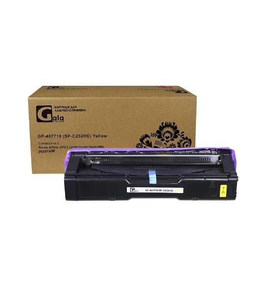 Принт-картридж GalaPrint GP-407719 (SP-C252HE) желтый (6000 стр) для Ricoh Aficio SPC252DN/252SF/262DNW/262SFNW