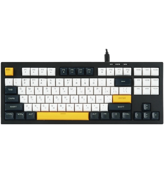 Клавиатура проводная Ritmix RKB-587BL синий-белый-оранжевый