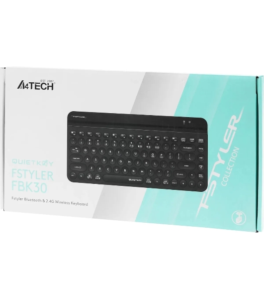 Клавиатура беспроводная A4Tech Fstyler FBK30 черный/серый USB BT/Radio slim Multimedia