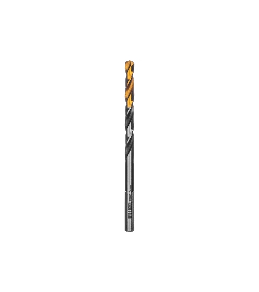 Сверло спиральное по металлу Denzel 5 x 86мм, Р6М5, Golden Tip, многогранная заточка