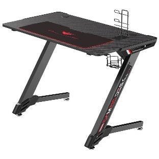 Стол игровой Eureka TN-Z43-BK-V2 столешница ЛДСП черный каркас черный