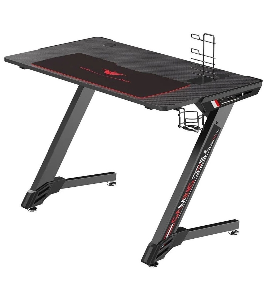 Стол игровой Eureka TN-Z43-BK-V2 столешница ЛДСП черный каркас черный