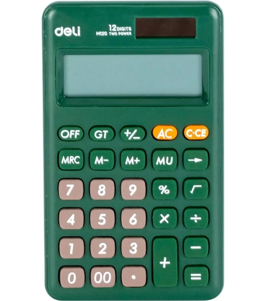 Калькулятор карманный Deli EM120GREEN зеленый 12-разр.