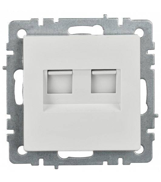 Розетка компьютерная двойная IEK BRITE РК10-2-БрБ RJ45 кат.5E белый