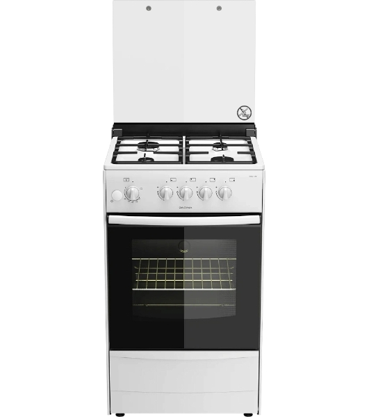 Плита газовая Darina 1B1 GM 441 008 W белый/черный, конфорок 4 шт, духовка 50 л, 50 см x 85 см x 51 см