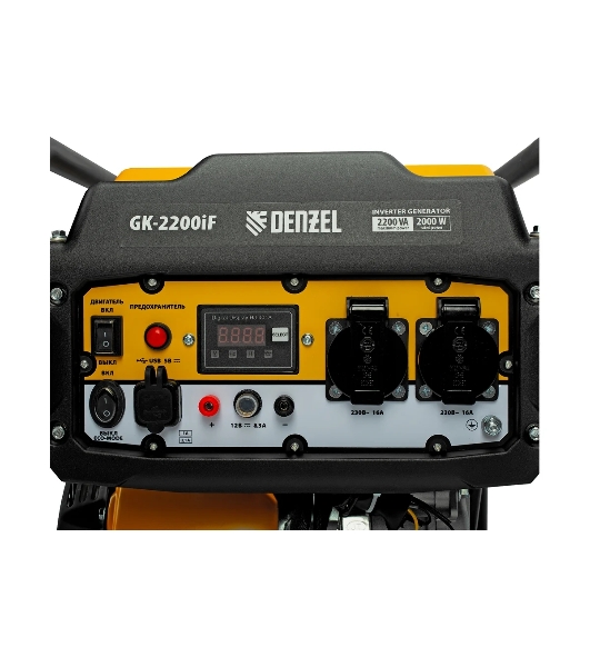 Электрогенератор бензиновый инверторный Denzel GK-2200iF, 2.2 кВт, 95 дБ, 27 кг