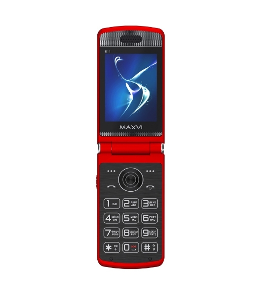 Мобильный телефон Maxvi E11 красный/серебристый
