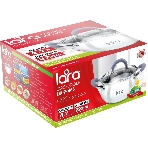 Кастрюля LARA LR02-483 BELL 22x12,5 см, 4,7 л, нержавеющая сталь 316L (хром/никель/молибден), индукционное дно, силиконовая ручка, стеклянная крышка, фото2