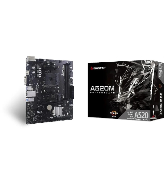 Материнская плата Biostar A520MHP 2.0, AM4, AMD A520, 2xDDR4, 4xSATA, 1xM.2, 1xPCIe 3.0 x16, 2xPCIe 3.0 x1, 1xVGA, 1xHDMI, 1x1Gb LAN, 2xUSB-A 5Gbps, 4xUSB-A 2.0, 3x3.5 мм, 7.1, mATX
