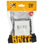 Розетка компьютерная двойная IEK BRITE РК10-2-БрБ RJ45 кат.5E белый, фото6