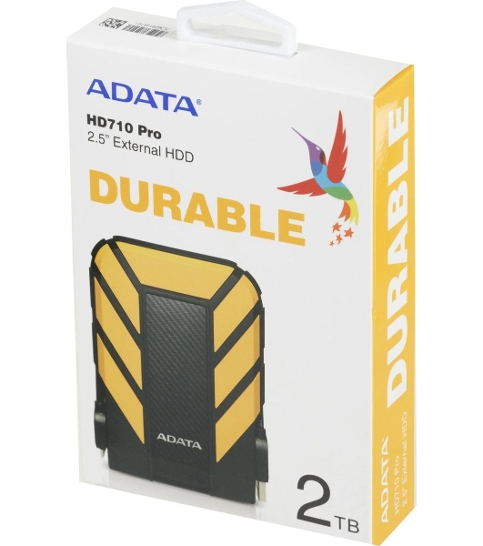Внешний HDD 2.5' ADATA HD710P, 2TB, USB 3.2 Gen 1 Type-A, 5400 rpm, желтый