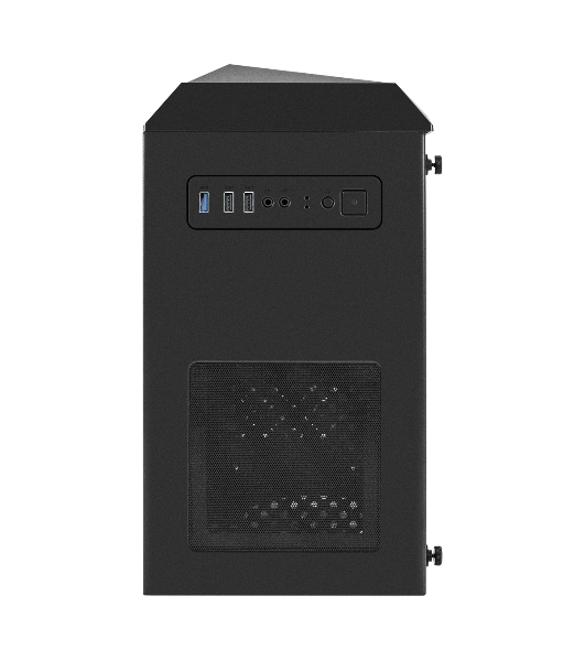 Компьютерный корпус Minitower ExeGate Mistery R2-NPX450 (mATX, БП 450NPX с вент. 12 см, 2*USB+1*USB 3.0, аудио, черный, 1 вент. 12см с RGb подсветкой и полоса на передней панели, боковая панель - закаленное стекло)