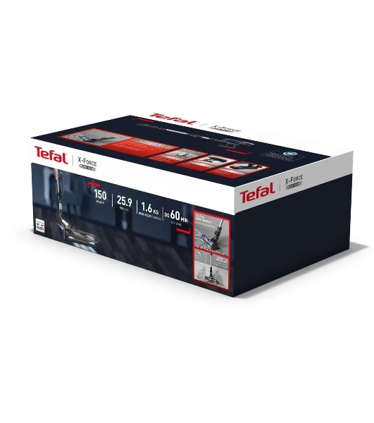 Пылесос вертикальный Tefal X-Force Flex TY9L42WO серый/зеленый, питание от аккумулятора, 150 Вт, уборка сухая, пылесборник 0.65 л