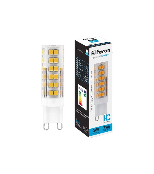 Лампа светодиодная Feron LB-433 7W 230V G9 6400K