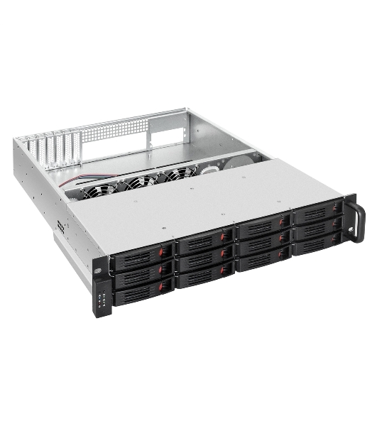 Серверный корпус ExeGate Pro 2U550-HS12 (RM 19', высота 2U, глубина 550, БП 1U-500ADS,12xHotSwap, USB)