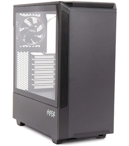 Компьютерный корпус Hiper PB81 черный без БП ATX 3x120мм 2xUSB2.0 2xUSB3.0 audio bott PSU
