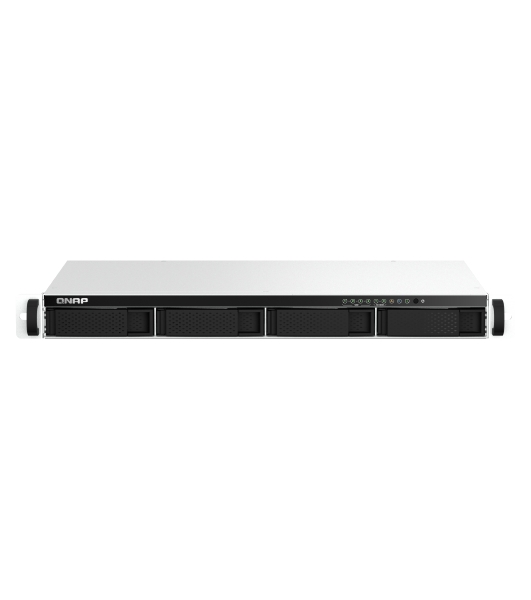 Сетевое хранилище SMB QNAP TS-464eU-8G NAS 4 HDD trays, rackmount 1U, 1 PSU. 4-core Intel Celeron N5105/N5095 2.0-2.9 GHz, 8 Gb RAM, 2x2.5GbE, 2xUSB 3.2 Gen 2 (10Gbps), 2xUSB 2.0, 1xHDMI, 2xM.2 PCIe Gen 3 x1 slots, W/o rail kit RAIL-B02