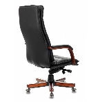 Кресло Бюрократ T-9927WALNUT/BLACK черный, кожа, фото4