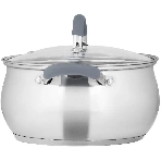 Кастрюля LARA LR02-483 BELL 22x12,5 см, 4,7 л, нержавеющая сталь 316L (хром/никель/молибден), индукционное дно, силиконовая ручка, стеклянная крышка, фото4