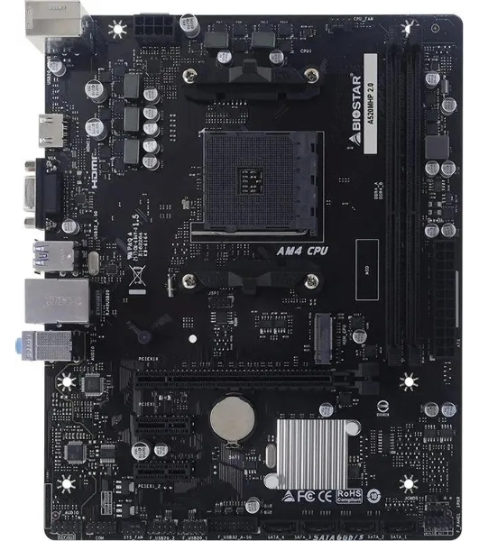 Материнская плата Biostar A520MHP 2.0, AM4, AMD A520, 2xDDR4, 4xSATA, 1xM.2, 1xPCIe 3.0 x16, 2xPCIe 3.0 x1, 1xVGA, 1xHDMI, 1x1Gb LAN, 2xUSB-A 5Gbps, 4xUSB-A 2.0, 3x3.5 мм, 7.1, mATX