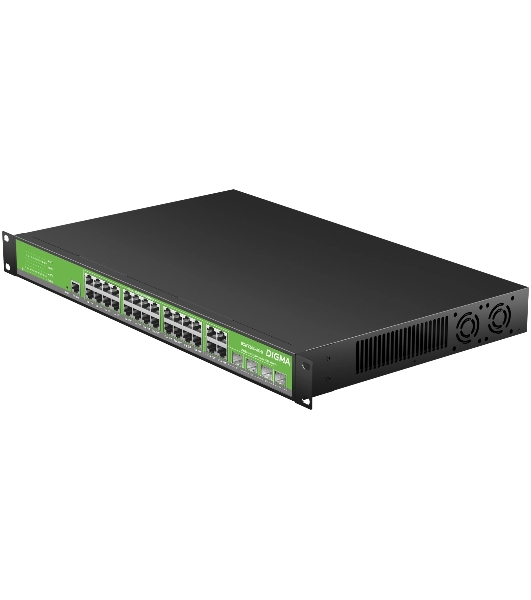 Коммутатор Digma DSW724G-4C-R, 24×1 Гбит/с + 4×1 Гбит/с Combo, управляемый