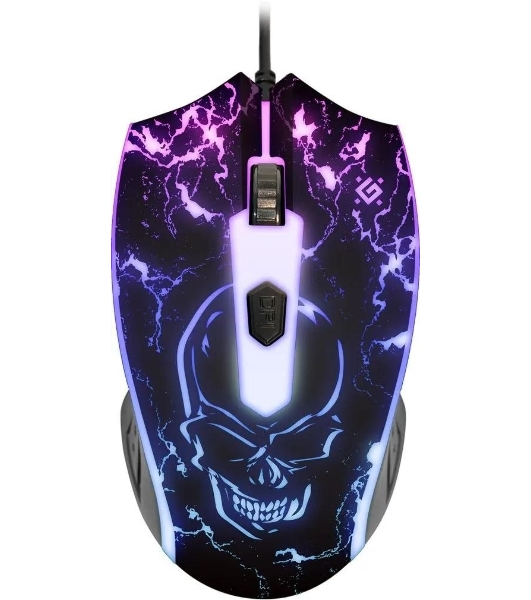 Мышь проводная Defender Overmatch GM-069 черный, 2400 dpi, USB, кнопки - 4