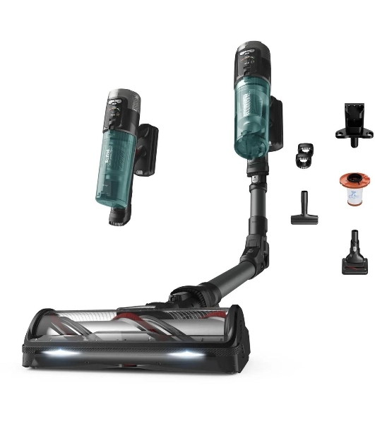 Пылесос вертикальный Tefal X-Force Flex TY9L42WO серый/зеленый, питание от аккумулятора, 150 Вт, уборка сухая, пылесборник 0.65 л