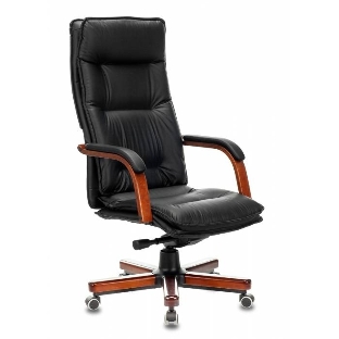 Кресло Бюрократ T-9927WALNUT/BLACK черный, кожа