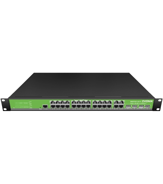 Коммутатор Digma DSW724G-4C-R, 24×1 Гбит/с + 4×1 Гбит/с Combo, управляемый