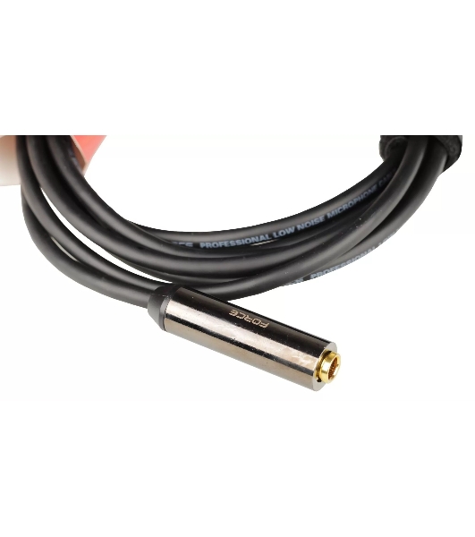 Кабель аудио FORCE FLC-04/31/4' TRS Jack (M) - 1/4' TRS Jack (F), высококачественный, может использоваться как удлинитель для наушников, диаметр 6 мм, металлические корпуса, позолоченные разъемы, длина 3 м