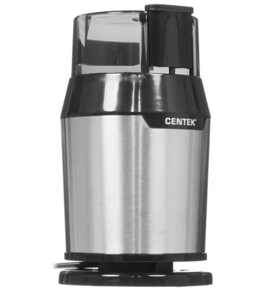 Кофемолка Centek CT-1362 (сталь) 200Вт, 60гр, стальн стакан, стальн чаша, прозрачная крышка