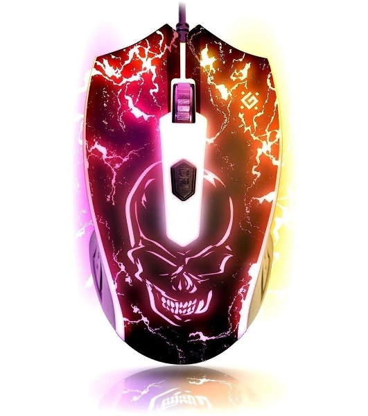 Мышь проводная Defender Overmatch GM-069 черный, 2400 dpi, USB, кнопки - 4
