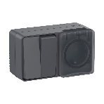 Блок ОП AtlasDesign Profi54 розетка 16А 250В с заземл. защ. шторки + 2-кл. выключатель 10А IP54 антрацит SchE, фото4