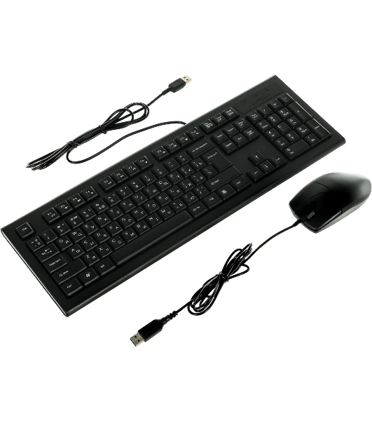 Комплект клавиатура+мышь A4Tech KR-8520D проводной, USB, 1200 DPI, чёрный