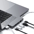 Док-станция Satechi ST-UCPHMIM, USB Type-C, USB 3.0/USB Type-C/RJ-45/Mini jack, USB, фото3