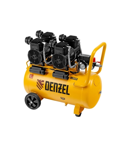 Компрессор безмасл. малошумный Denzel DLP -3000/50, 3 кВт, 2х1,5 кВт,50 л, 2850 об/мин,500 л/мин