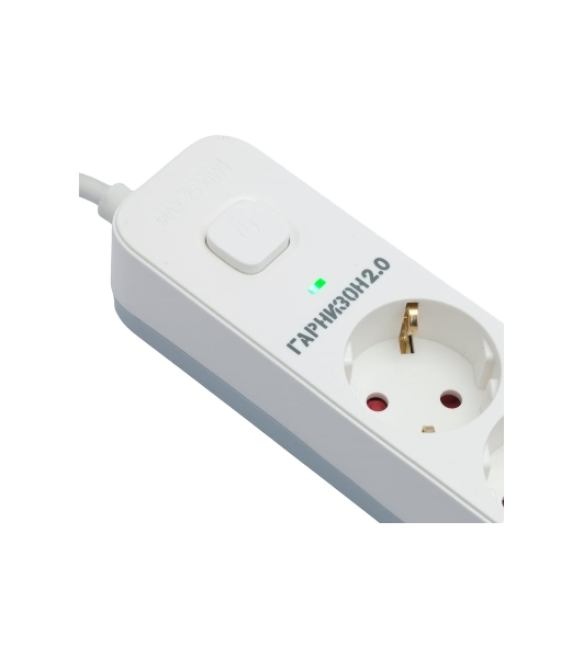 Сетевой фильтр Гарнизон 2.0 Мультипорт EPS-4-U3-W-2, 4 р, 10А, 3xUSB, 2 м, ур.защиты 2+, белый, пакет