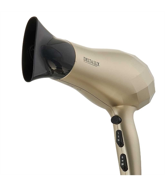 Фен DELTA LUX DL-0941 золотой/черный, 2200 Вт, ионизация