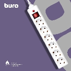 Сетевой фильтр Buro 600SH-16-3-W 3 м, 6 розеток, белый, коробка, фото6