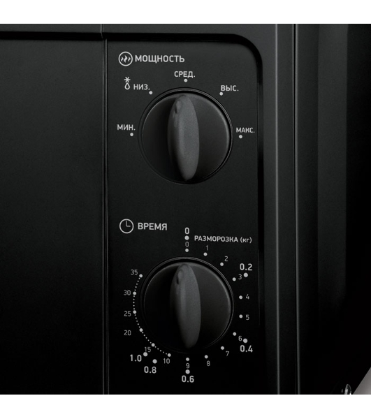 Микроволновая печь BBK 20MWS-709M/B черный, 20 л, 700 Вт, переключатели - поворотный механизм